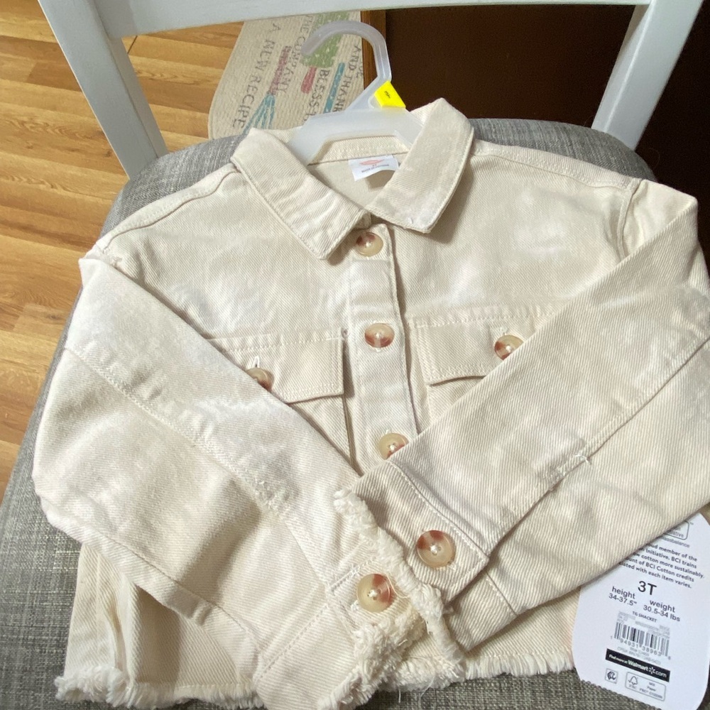 Little girls button up denim jacket